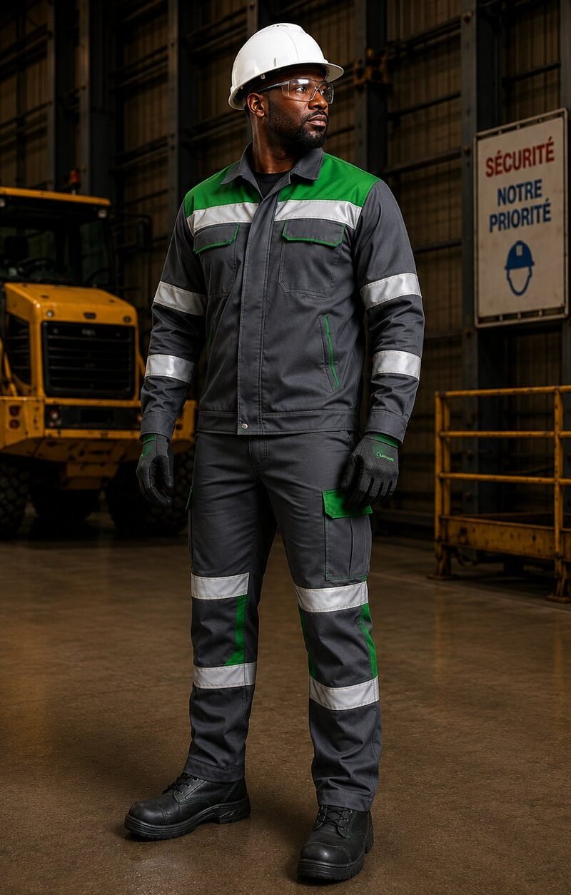 Ensemble Blouse et Pantalon Minier avec Bandes Réfléchissantes